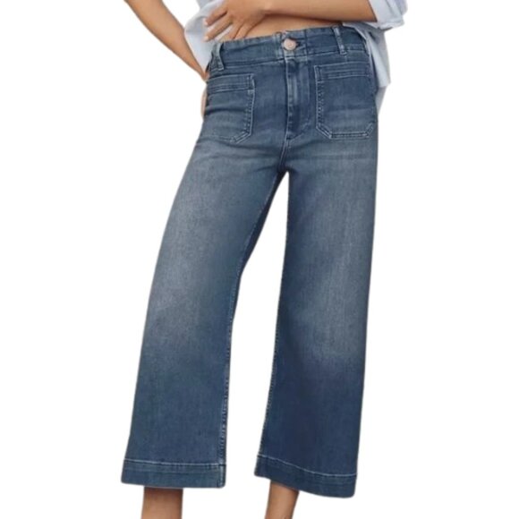 Anthropologie Pilcro The Skipper High-Rise Cropped Wide-Leg Jeans Size 28 - Picture 1 of 11